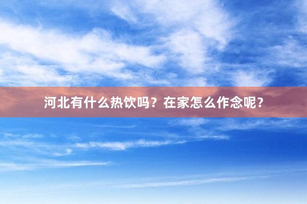 河北有什么热饮吗？在家怎么作念呢？